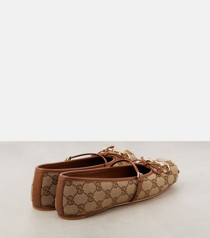 Gucci Gucci Horsebit GG Canvas ballet flats