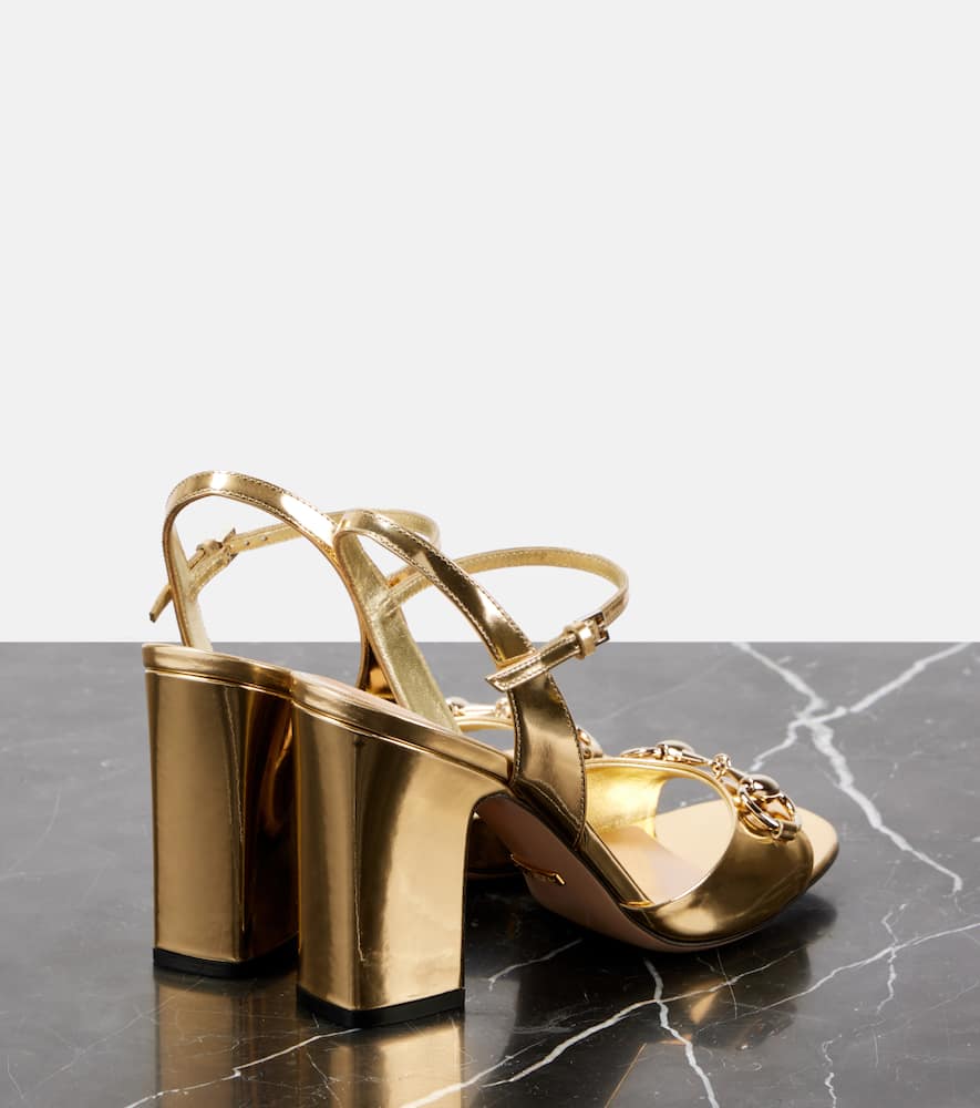 Gucci Gucci Horsebit metallic leather sandals