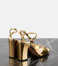 Gucci Gucci Horsebit metallic leather sandals