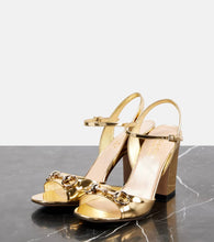 Gucci Gucci Horsebit metallic leather sandals