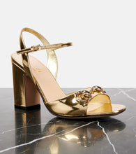 Gucci Gucci Horsebit metallic leather sandals