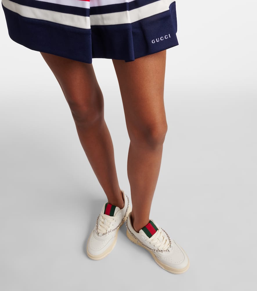 Gucci Gucci Re-Web embellished leather sneakers