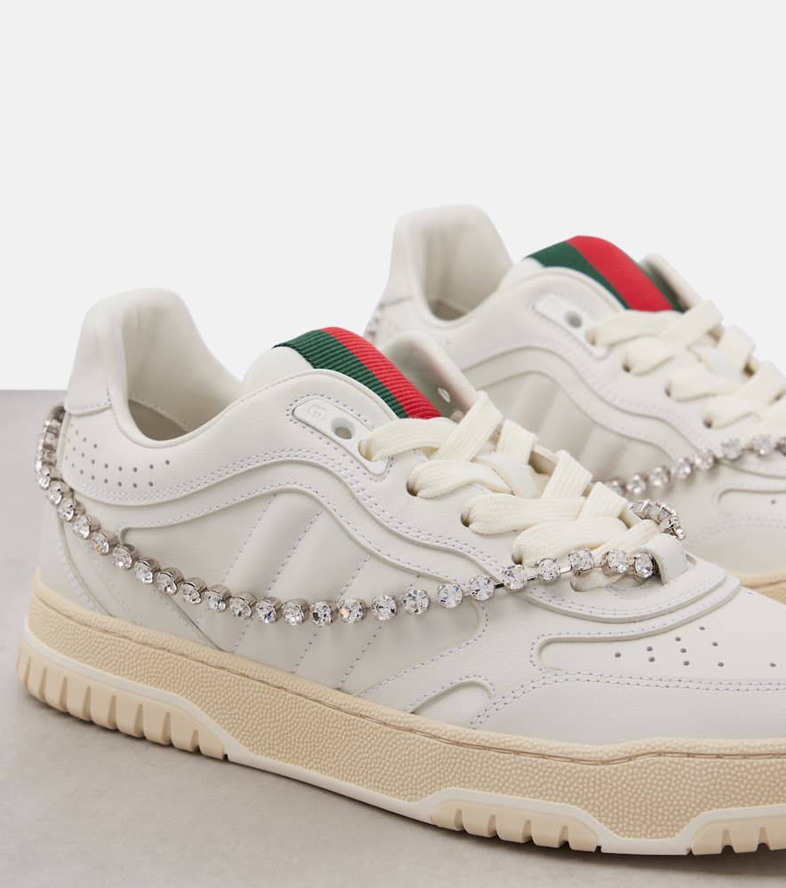 Gucci Gucci Re-Web embellished leather sneakers