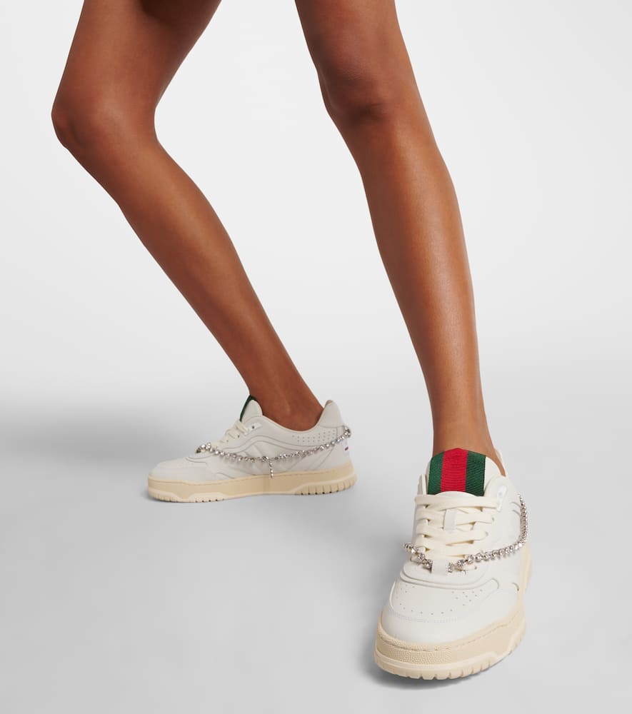 Gucci Gucci Re-Web embellished leather sneakers