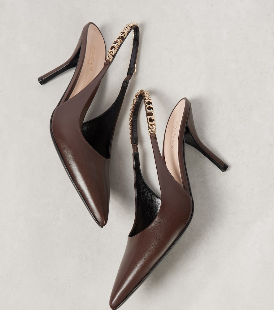 Gucci Gucci Signoria leather slingback pumps