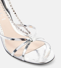 Gucci Heloise embellished metallic leather sandals