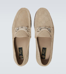 Gucci Horsebit 1953 GG debossed suede loafers