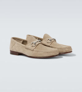 Gucci Horsebit 1953 GG debossed suede loafers