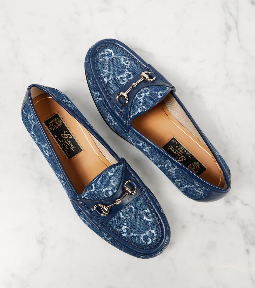 Gucci Horsebit 1953 GG denim loafers