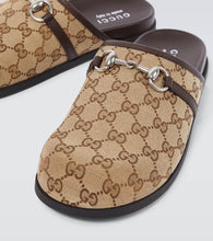 Gucci Horsebit GG Canvas mules