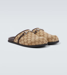 Gucci Horsebit GG Canvas mules