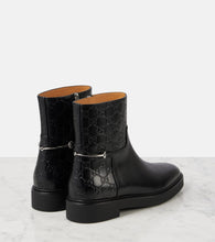 Gucci Horsebit GG leather ankle boots