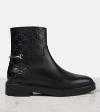 Gucci Horsebit GG leather ankle boots