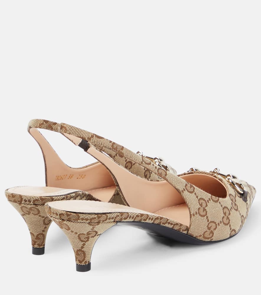 Gucci Horsebit GG slingback pumps