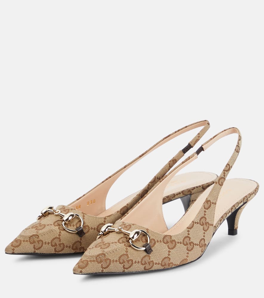 Gucci Horsebit GG slingback pumps