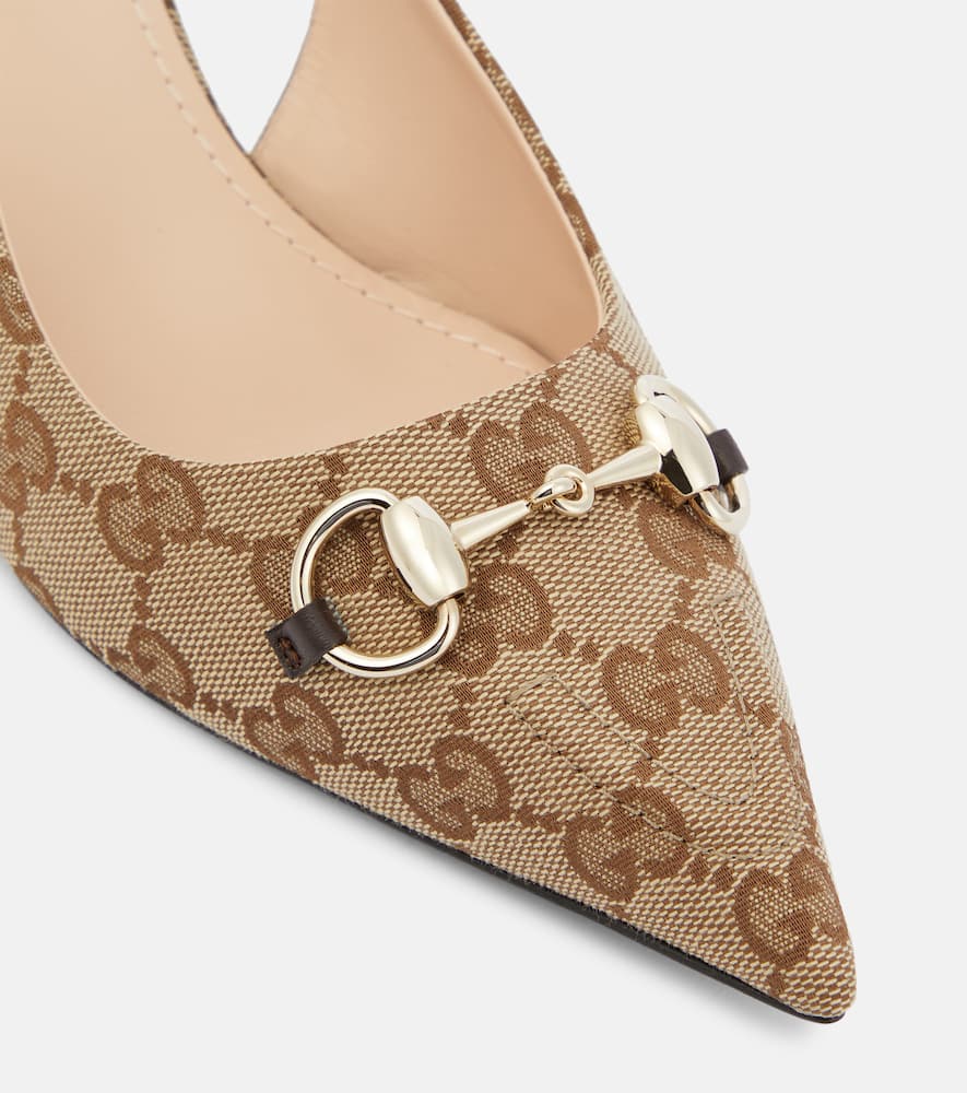 Gucci Horsebit GG slingback pumps