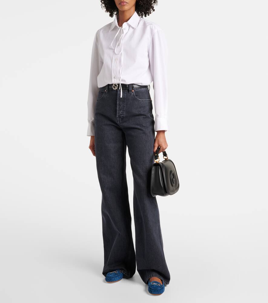 Gucci Horsebit GG suede ballet flats