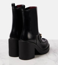 Gucci Horsebit leather platform ankle boots