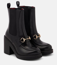 Gucci Horsebit leather platform ankle boots