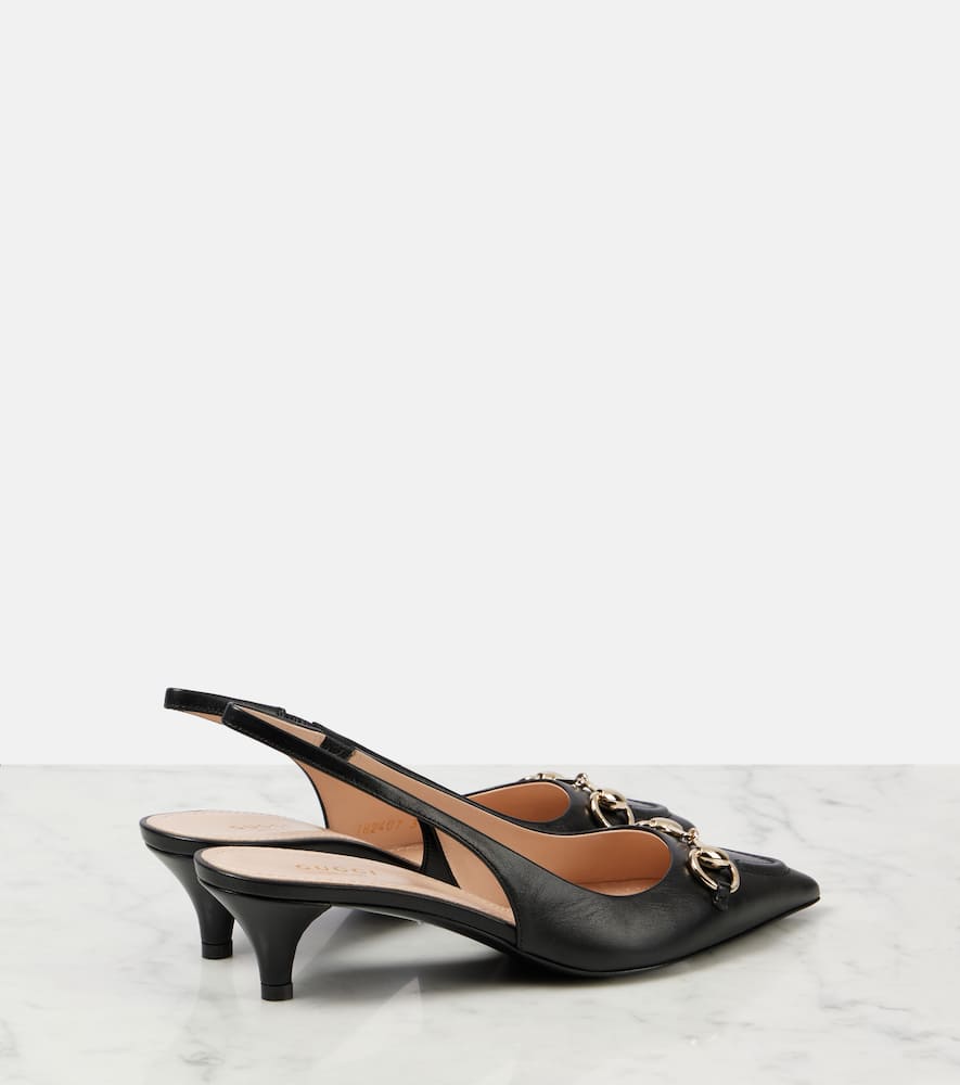 Gucci Horsebit leather slingback pumps