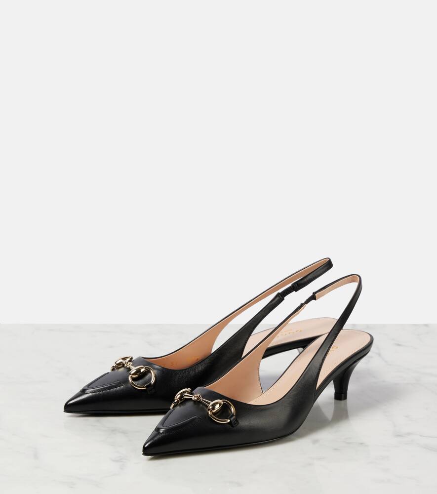 Gucci Horsebit leather slingback pumps