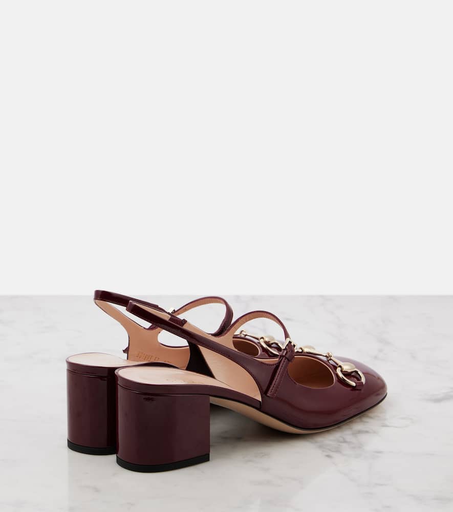 Gucci Horsebit patent leather slingback Mary Jane pumps