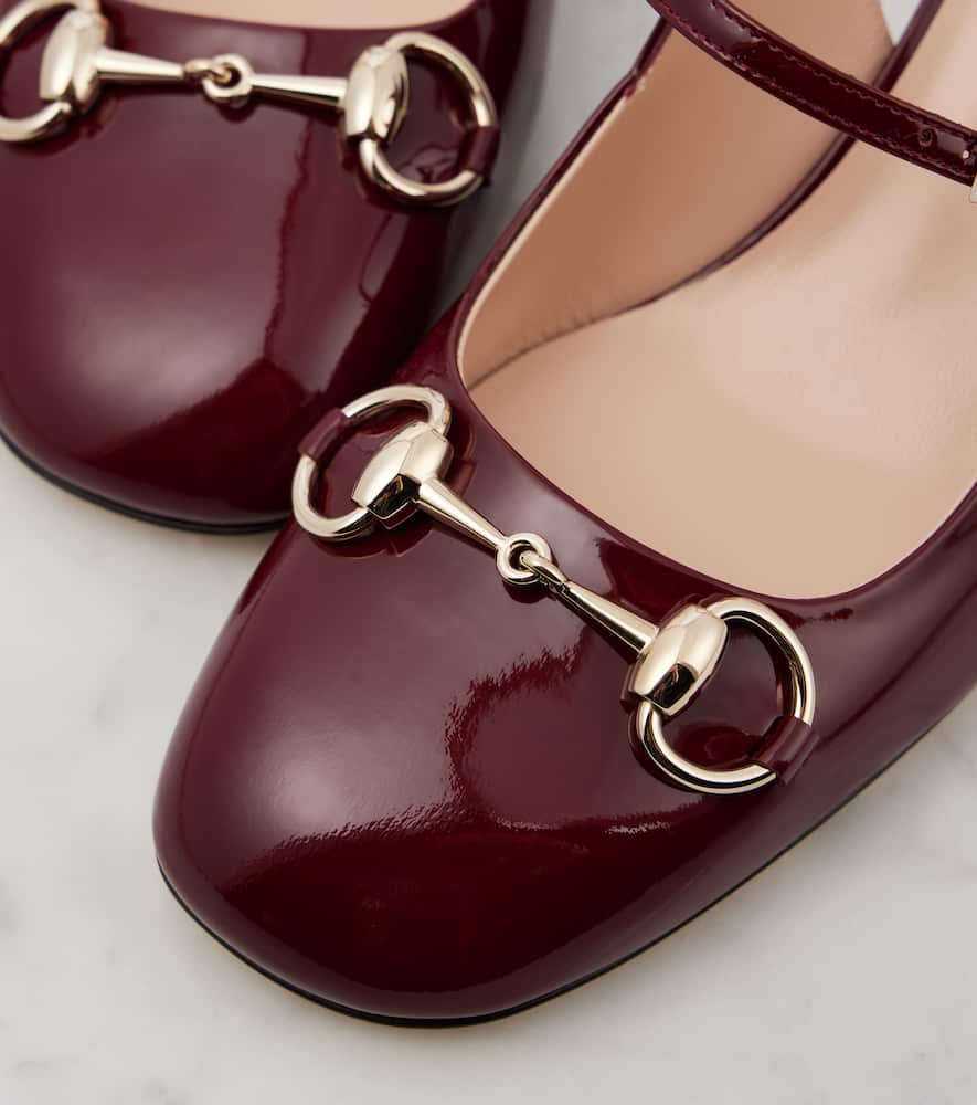 Gucci Horsebit patent leather slingback Mary Jane pumps