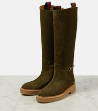 Gucci Horsebit suede knee-high boots