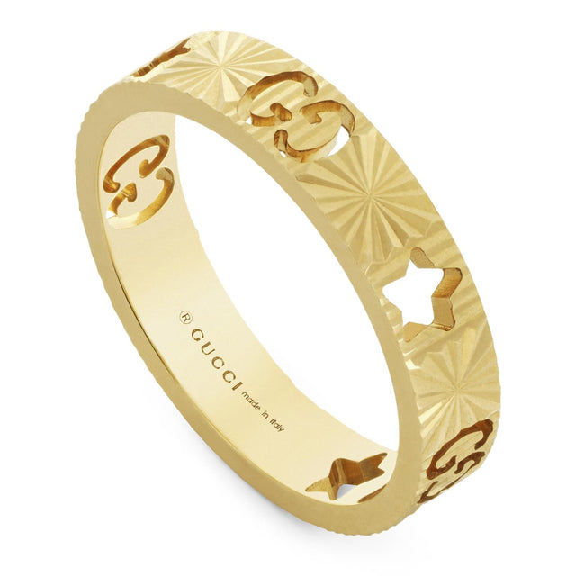 Gucci Icon Cosmogonie Star Yellow Gold Ring | Size 7.25