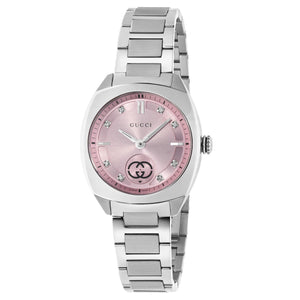 Gucci Interlocking Diamond Pink Dial Stainless Steel Watch 29mm - YA142511