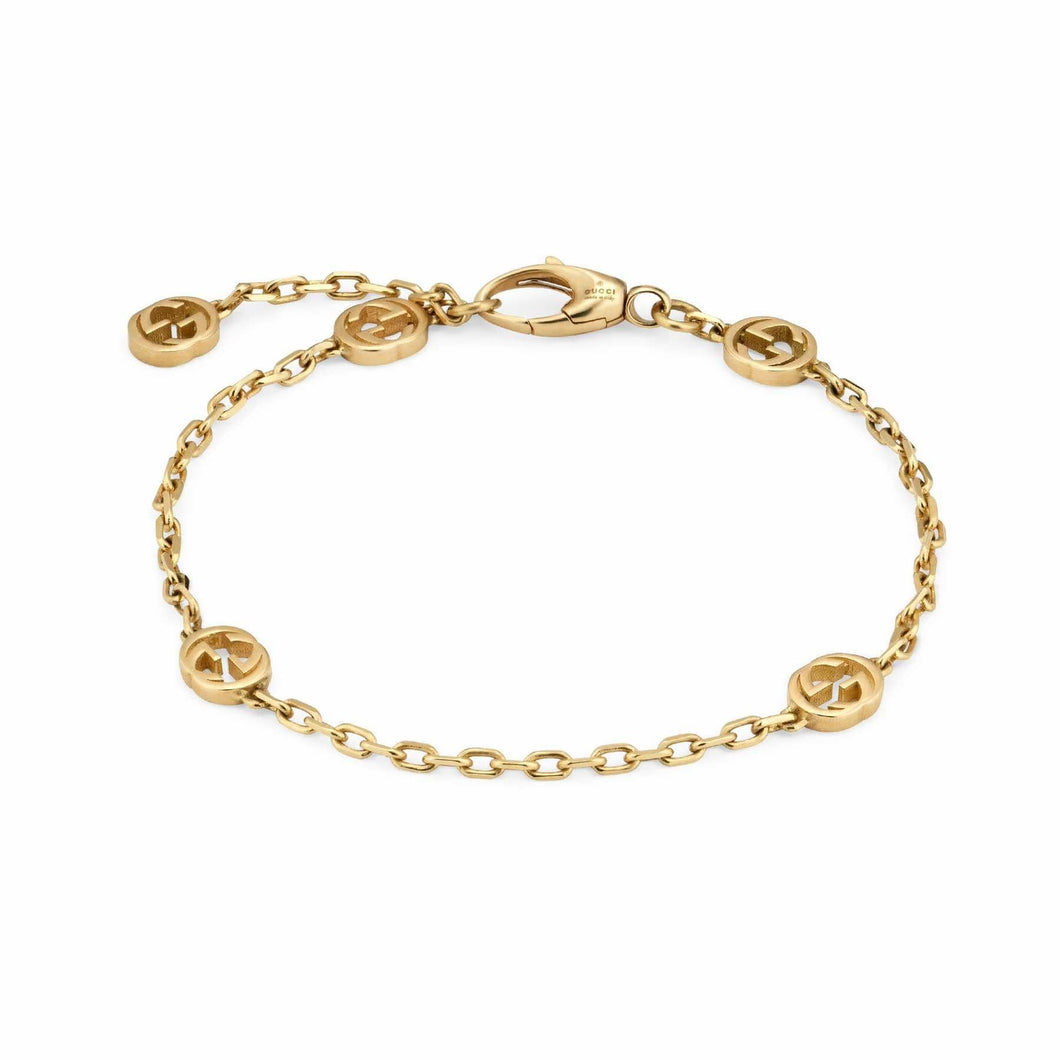 Gucci Interlocking G Yellow Gold Station Bracelet