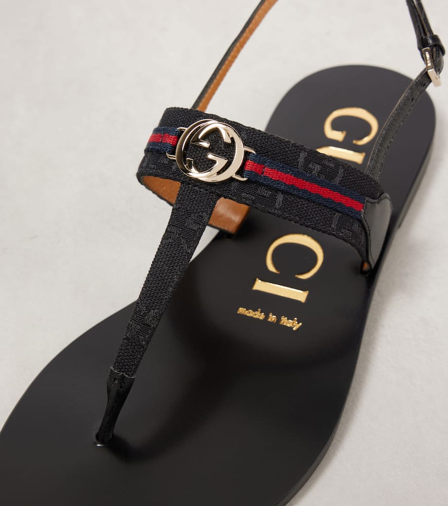 Gucci Interlocking G canvas sandals