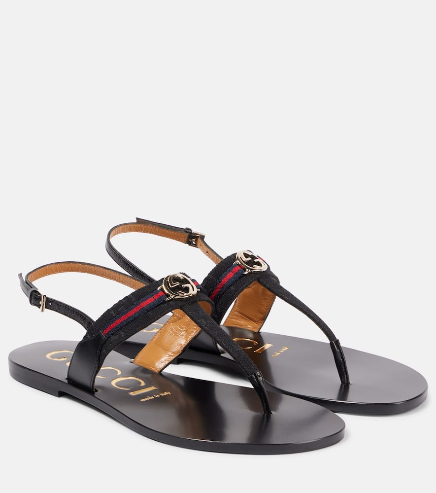 Gucci Interlocking G canvas sandals