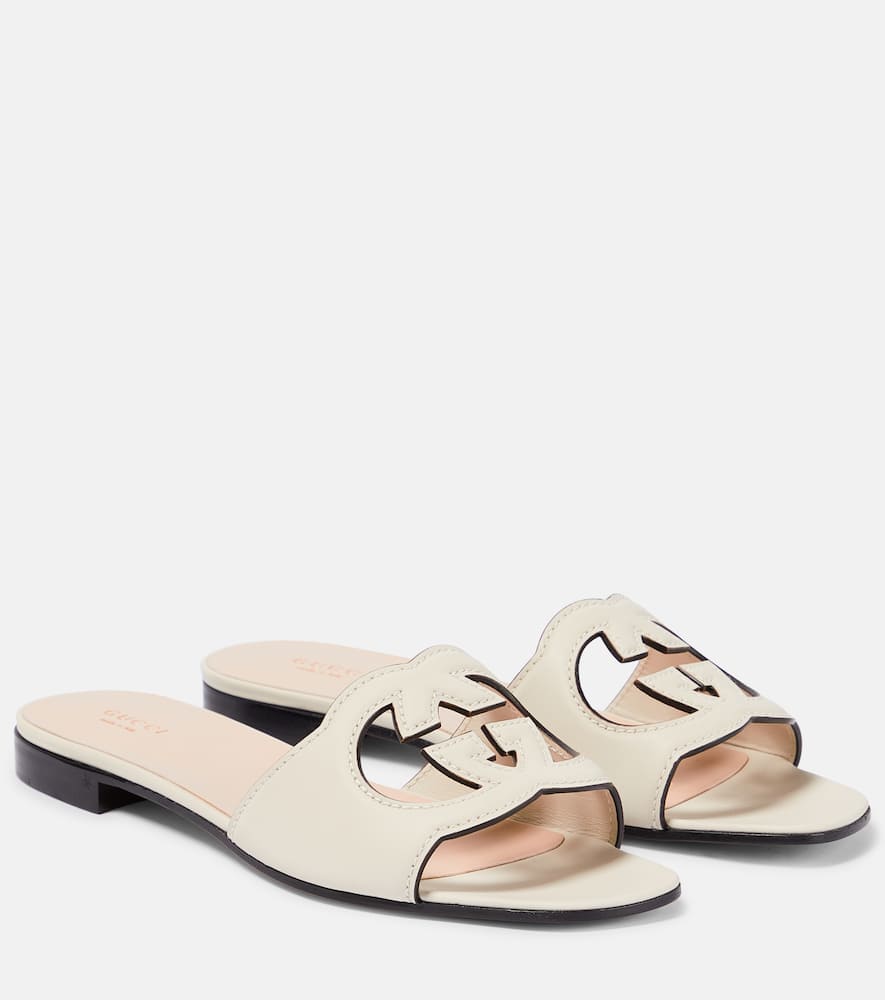 Gucci Interlocking G cutout leather sandals - Gucci 互扣式 G 镂空皮革凉鞋