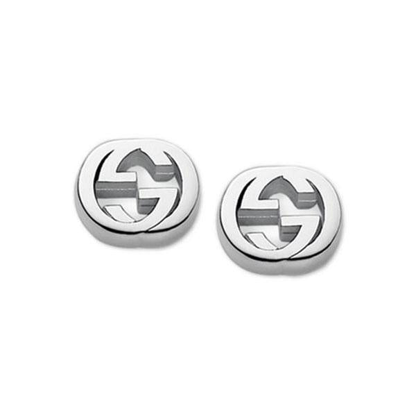Gucci Interlocking Sterling Silver Stud Earrings