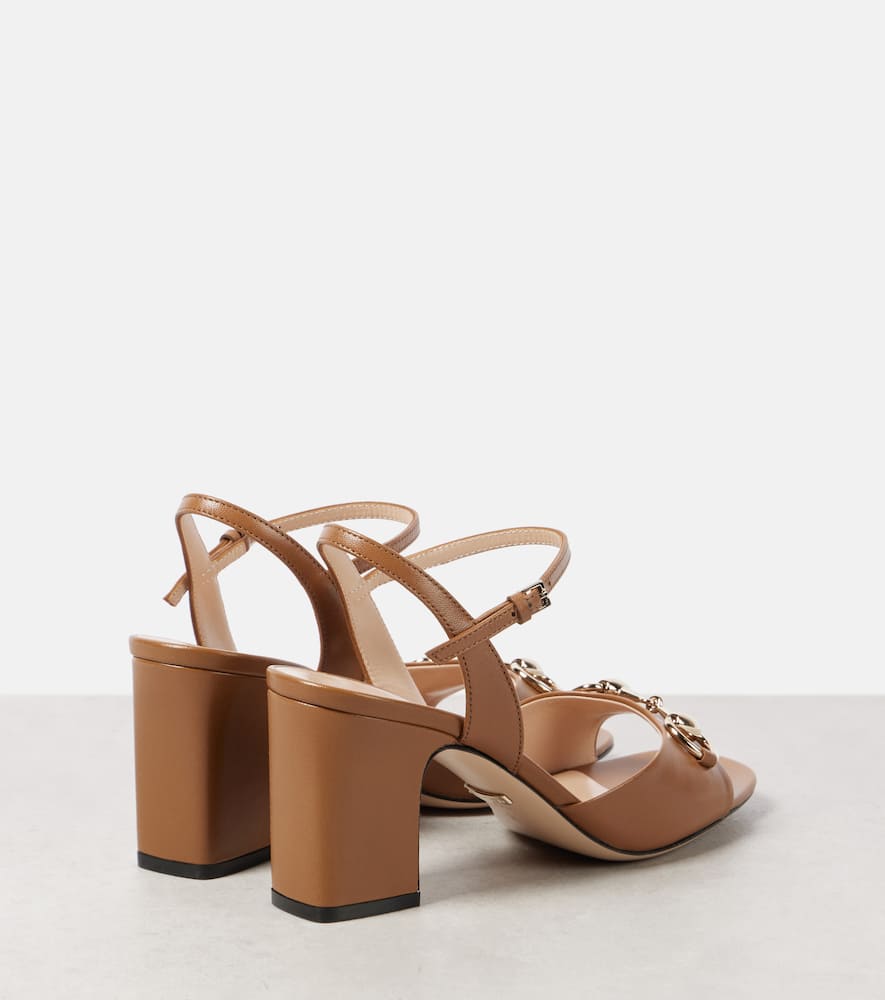 Gucci Lady Horsebit 75 leather sandals