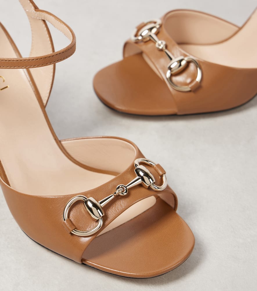 Gucci Lady Horsebit 75 leather sandals