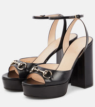 Gucci Lady Horsebit leather platform sandals