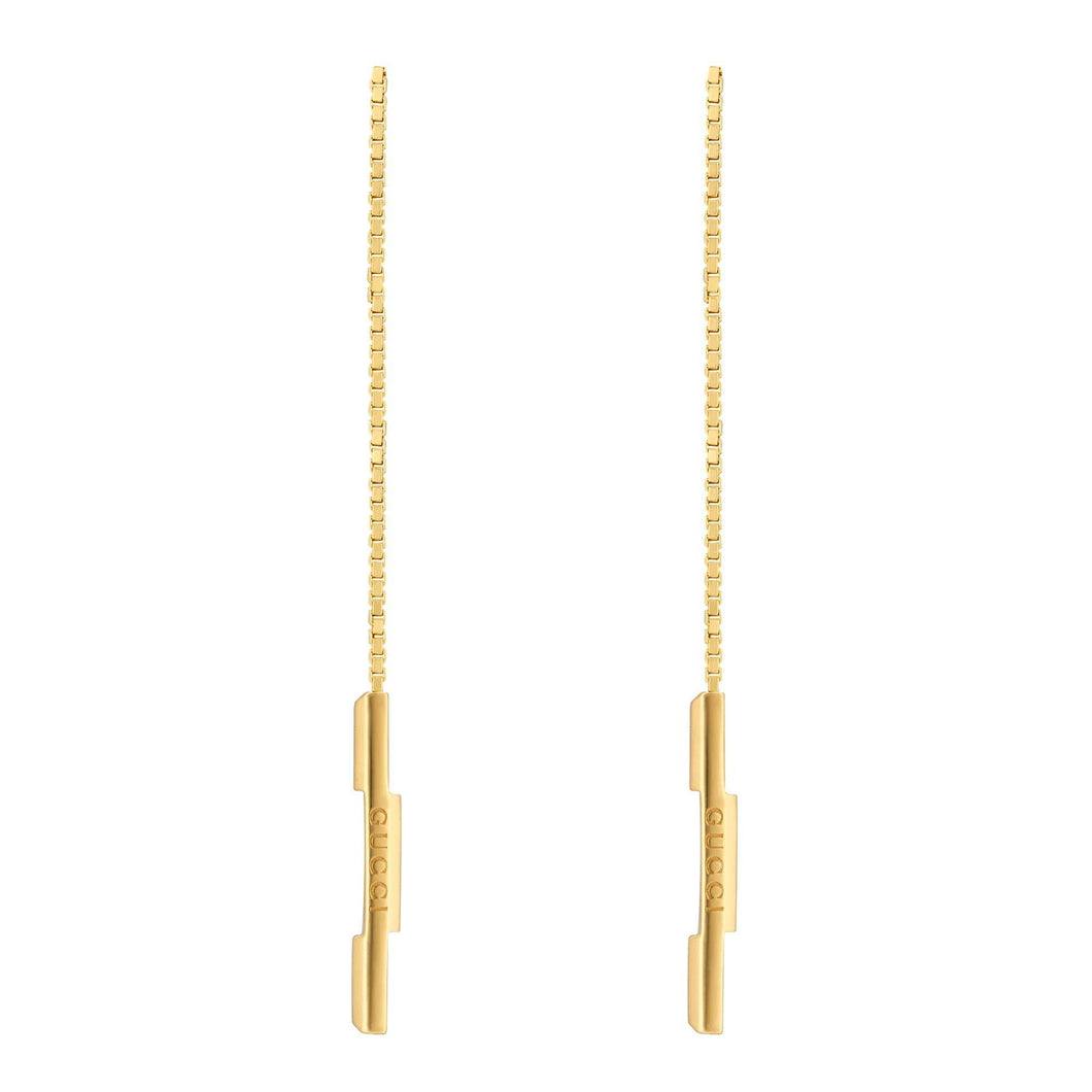 Gucci Link To Love Long Pendant Earrings in Yellow Gold