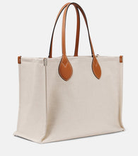 Gucci Medium logo leather-trimmed canvas tote bag