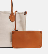 Gucci Medium logo leather-trimmed canvas tote bag