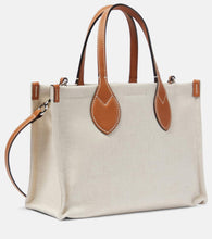 Gucci Mini logo leather-trimmed canvas tote bag