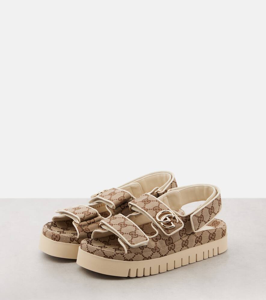 Gucci New Marmont GG leather-trimmed sandals