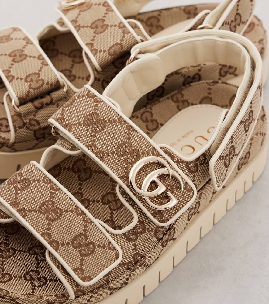 Gucci New Marmont GG leather-trimmed sandals
