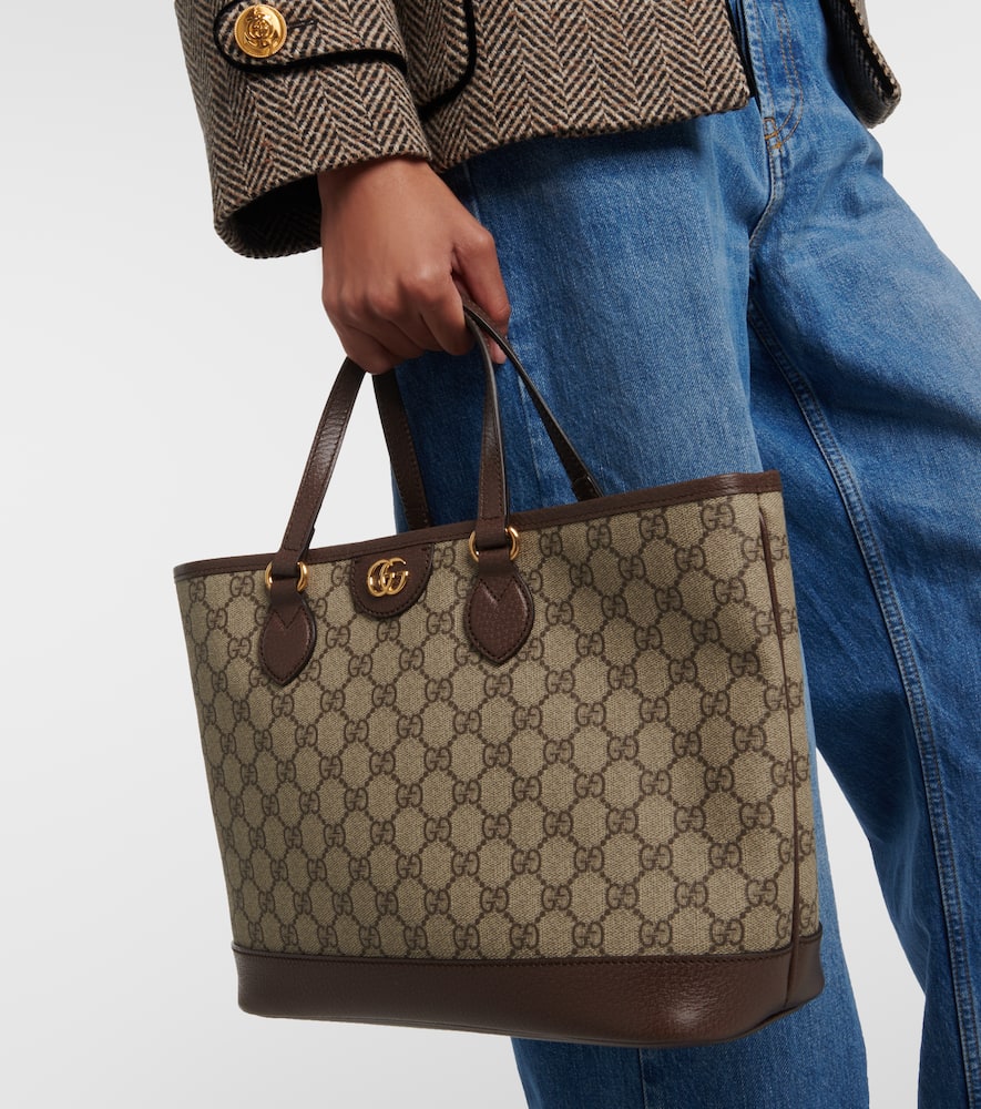 Gucci Ophidia GG Mini leather-trimmed tote bag