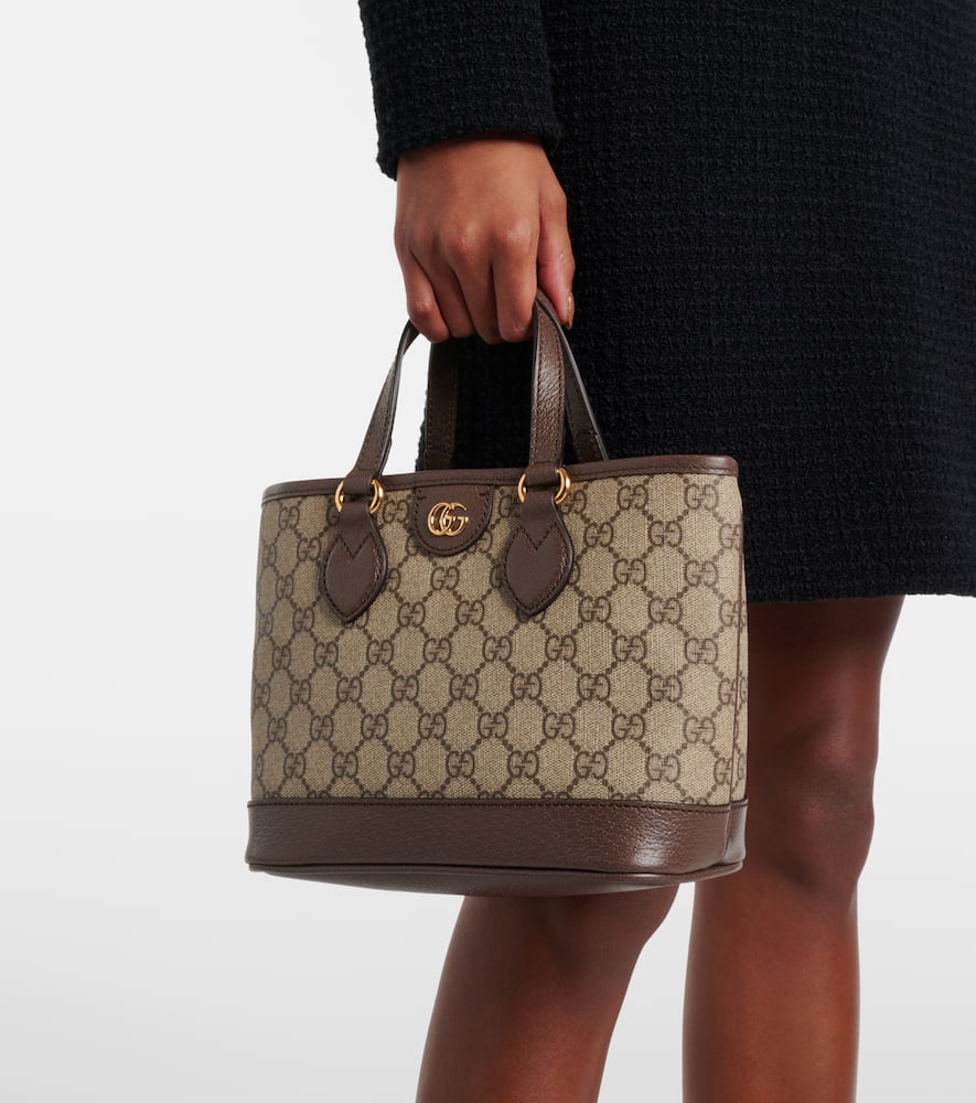 Gucci Ophidia Mini leather-trimmed tote bag