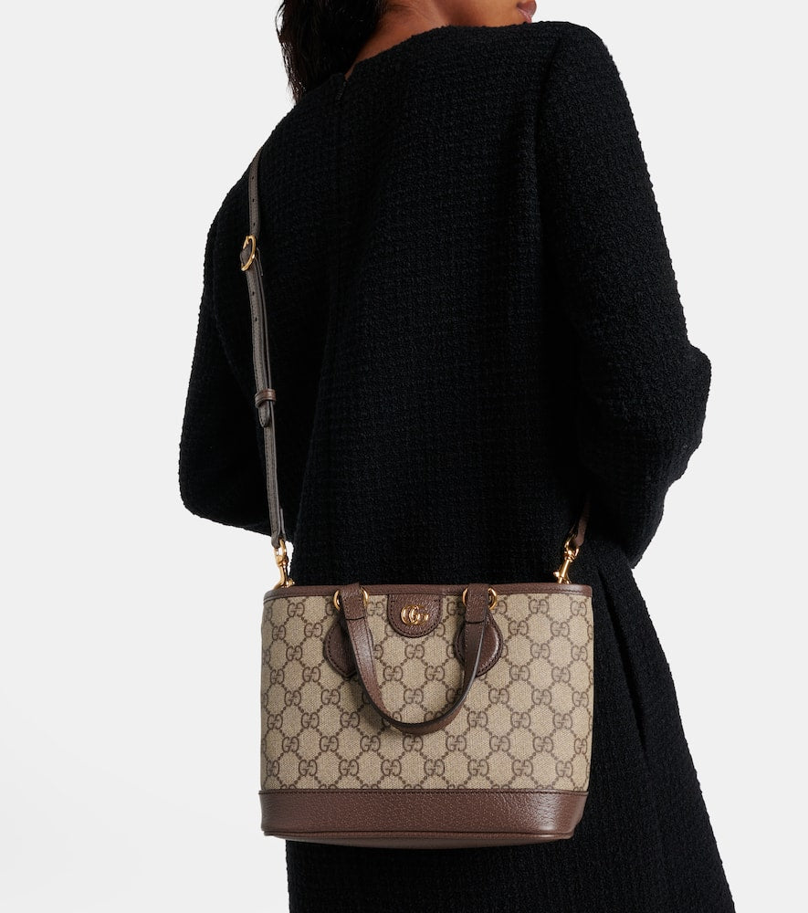 Gucci Ophidia Mini leather-trimmed tote bag