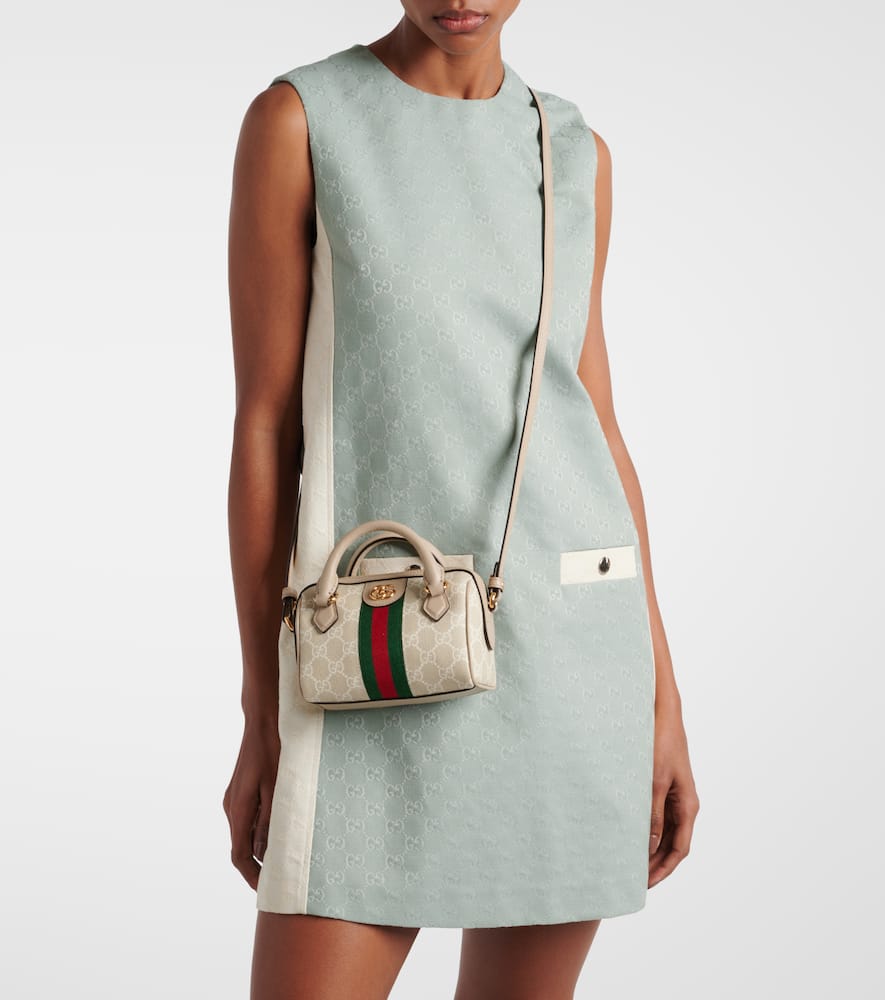 Gucci Ophidia Super Mini leather-trimmed tote bag