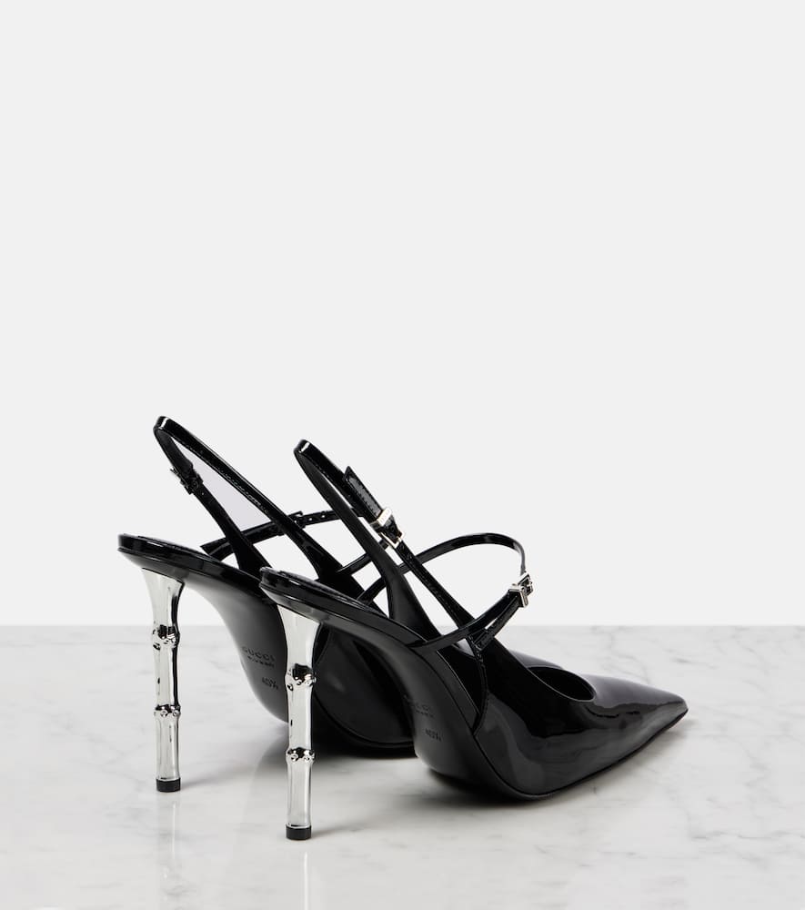 Gucci Patent leather slingback pumps