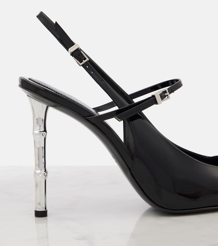 Gucci Patent leather slingback pumps